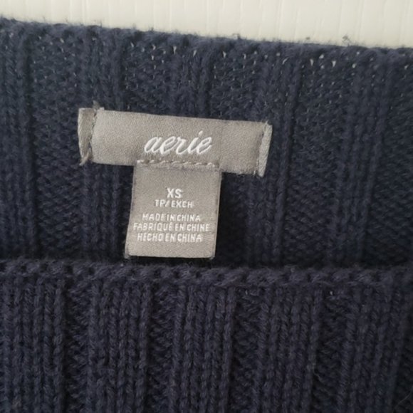 COPY - AERIE striped crop top sweater - Picture 2 of 2